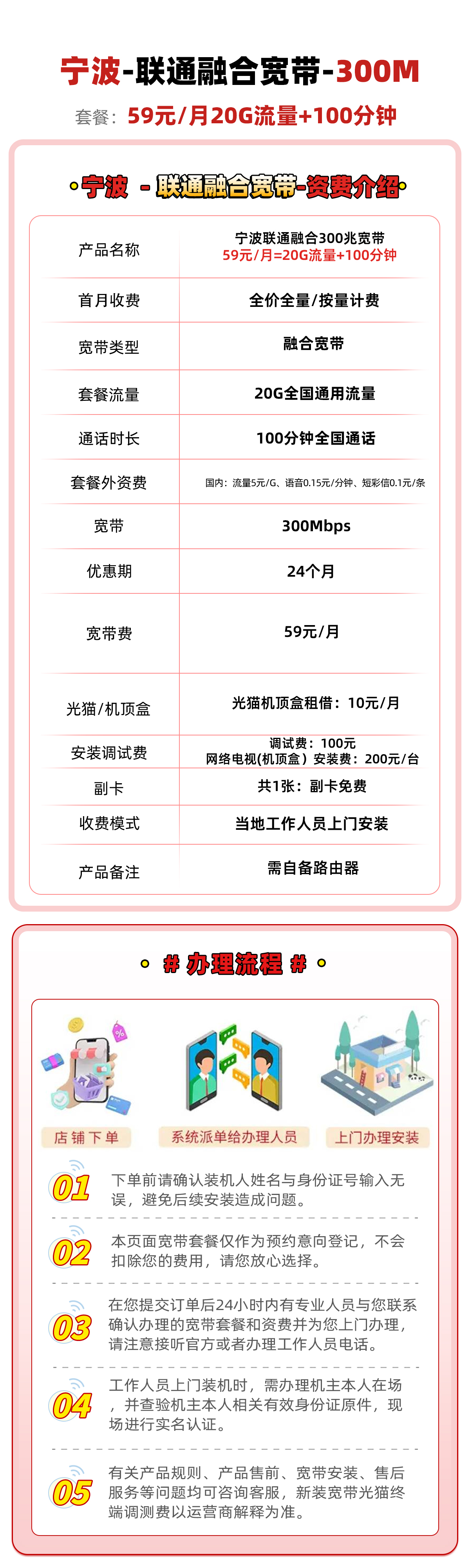 浙江宁波59元300M宽带 详情图 1
