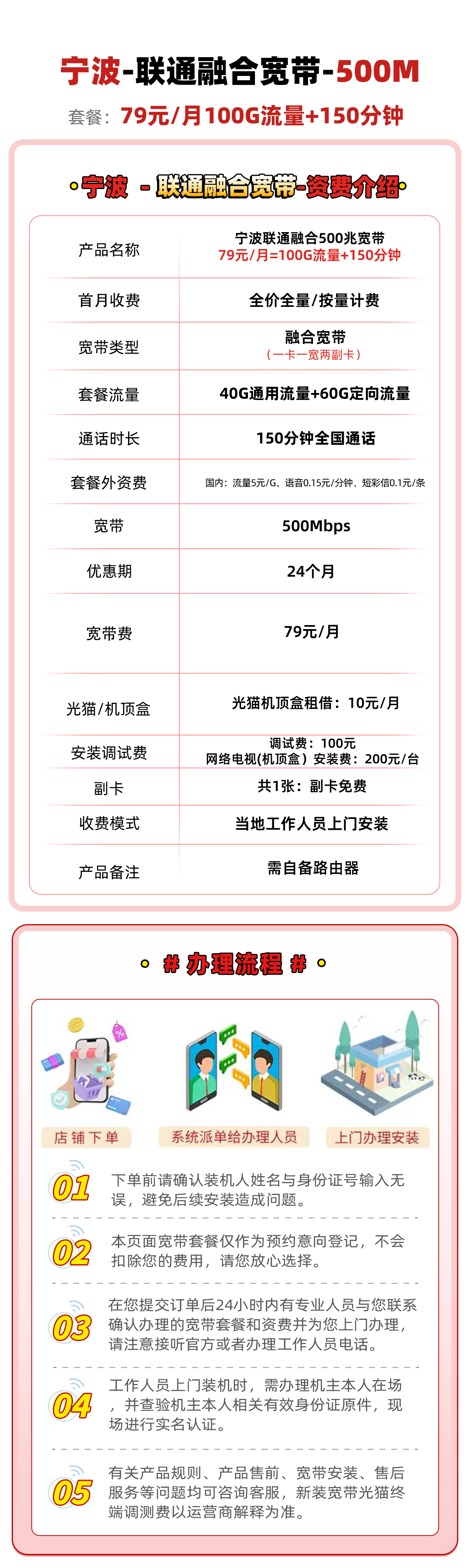 浙江宁波79元500M宽带 详情图 1
