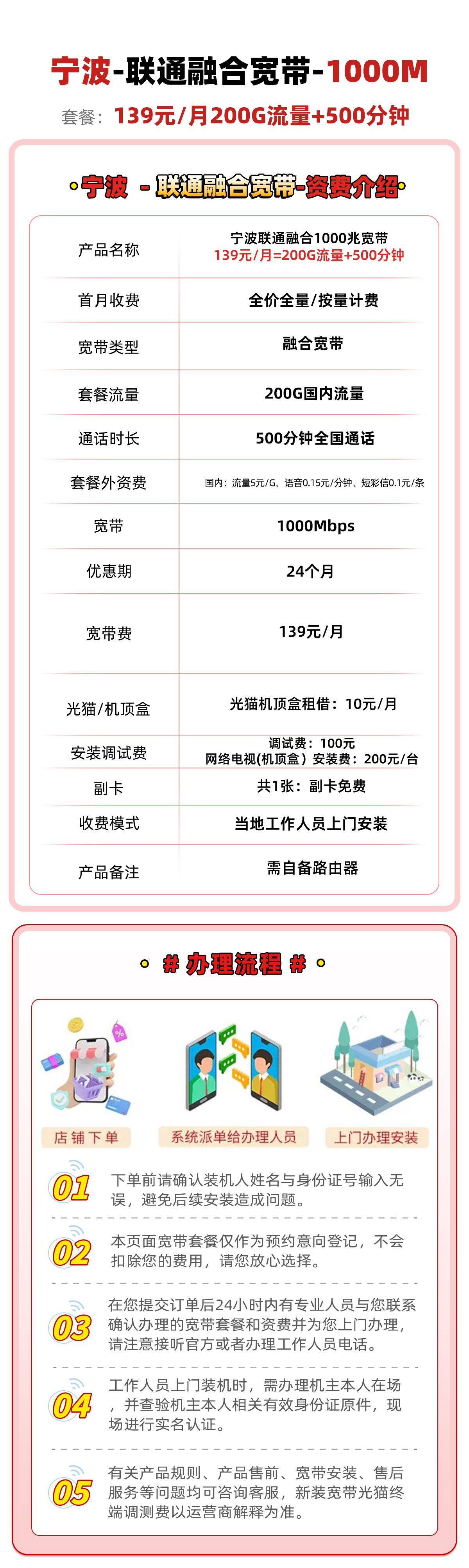 浙江宁波139元1000M宽带 详情图 1